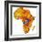 Democratic Republic of Congo on Actual Map of Africa-michal812-Framed Art Print