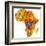 Democratic Republic of Congo on Actual Map of Africa-michal812-Framed Art Print