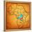 Democratic Republic of Congo on Actual Map of Africa-michal812-Framed Stretched Canvas