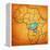 Democratic Republic of Congo on Actual Map of Africa-michal812-Framed Stretched Canvas