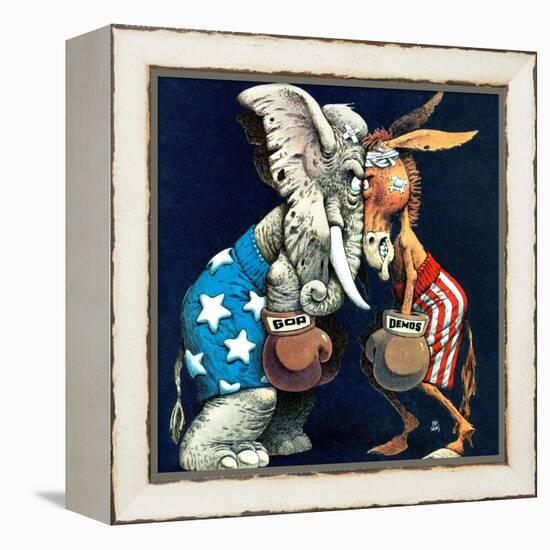 "Democrats vs. Republicans," July/Aug 1980-BB Sams-Framed Premier Image Canvas