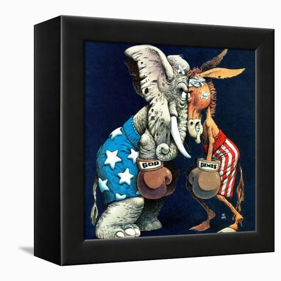 "Democrats vs. Republicans," July/Aug 1980-BB Sams-Framed Premier Image Canvas