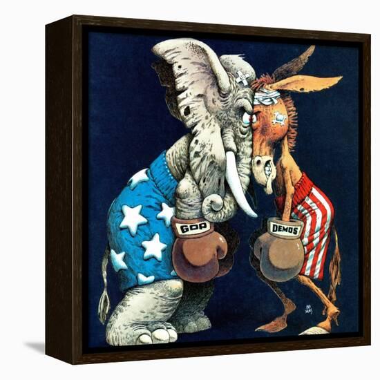 "Democrats vs. Republicans," July/Aug 1980-BB Sams-Framed Premier Image Canvas