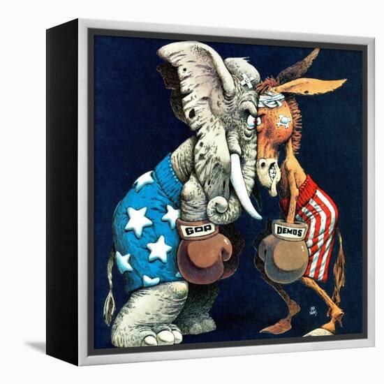 "Democrats vs. Republicans," July/Aug 1980-BB Sams-Framed Premier Image Canvas