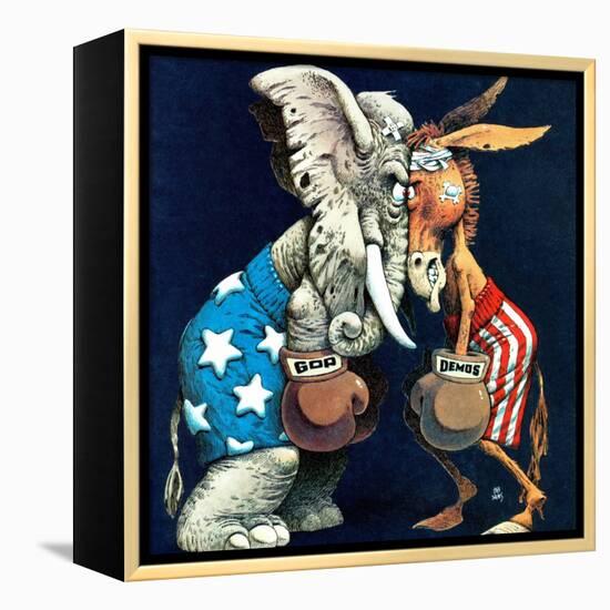 "Democrats vs. Republicans," July/Aug 1980-BB Sams-Framed Premier Image Canvas