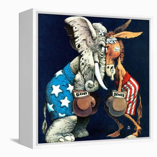 "Democrats vs. Republicans," July/Aug 1980-BB Sams-Framed Premier Image Canvas