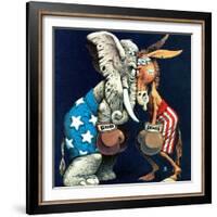 "Democrats vs. Republicans," July/Aug 1980-BB Sams-Framed Giclee Print