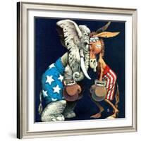 "Democrats vs. Republicans," July/Aug 1980-BB Sams-Framed Giclee Print