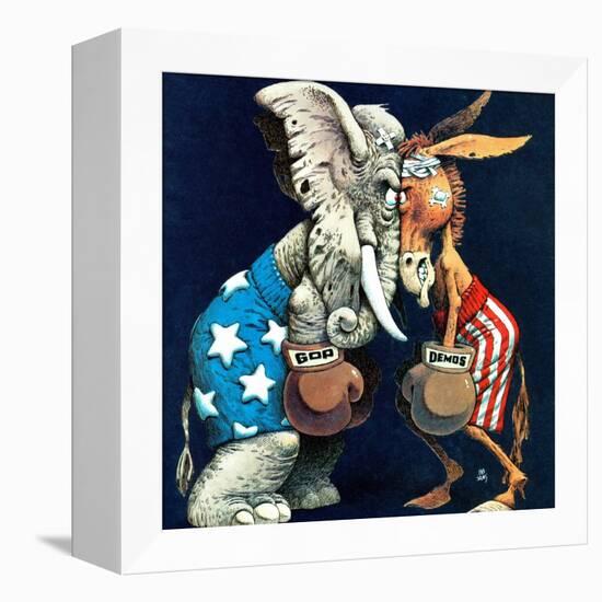 "Democrats vs. Republicans," July/Aug 1980-BB Sams-Framed Premier Image Canvas