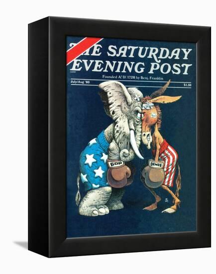 "Democrats vs. Republicans," Saturday Evening Post Cover, July/Aug 1980-BB Sams-Framed Premier Image Canvas