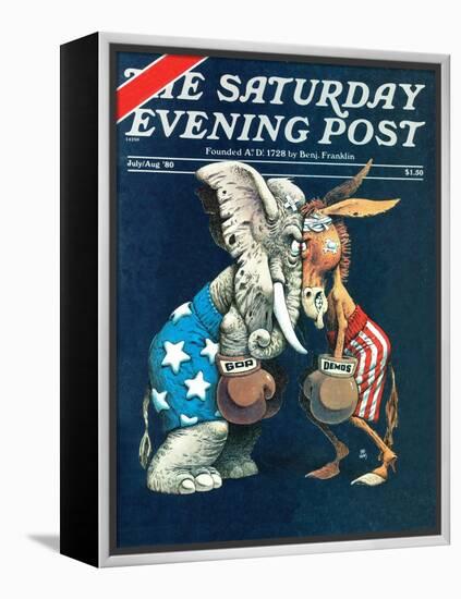 "Democrats vs. Republicans," Saturday Evening Post Cover, July/Aug 1980-BB Sams-Framed Premier Image Canvas