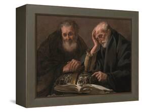 Democritus and Heraclitus by Hendrick Jansz Terbrugghen-Hendrick Jansz Terbrugghen-Framed Premier Image Canvas