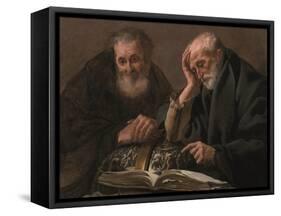 Democritus and Heraclitus by Hendrick Jansz Terbrugghen-Hendrick Jansz Terbrugghen-Framed Premier Image Canvas