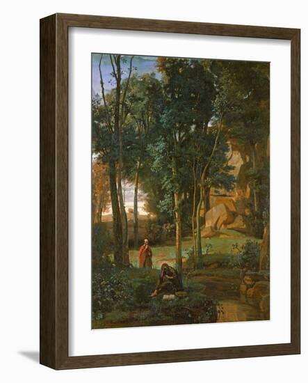 Democritus and the Abderites, 1841 (Oil on Canvas)-Jean Baptiste Camille Corot-Framed Giclee Print