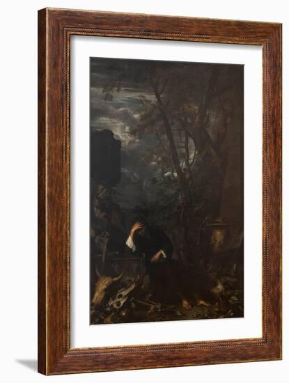 Democritus in Meditation, 1651-Salvatore Rosa-Framed Giclee Print