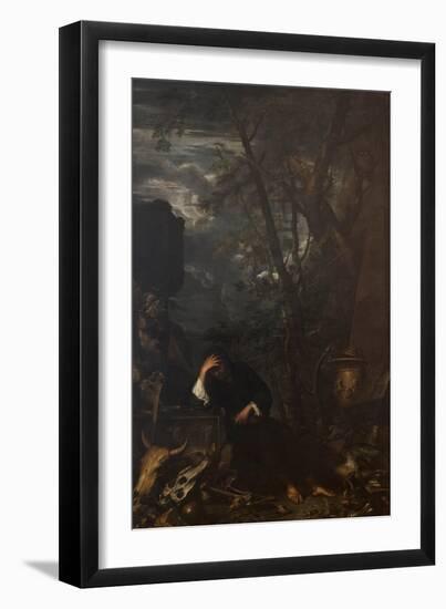 Democritus in Meditation, 1651-Salvatore Rosa-Framed Giclee Print