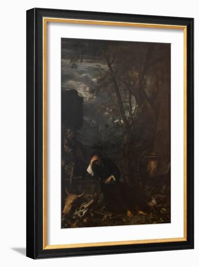 Democritus in Meditation, 1651-Salvatore Rosa-Framed Giclee Print