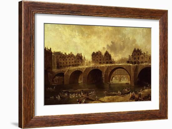 Démolition Des Maison Du Pont Notre-Dame, En 1786-Hubert Robert-Framed Giclee Print