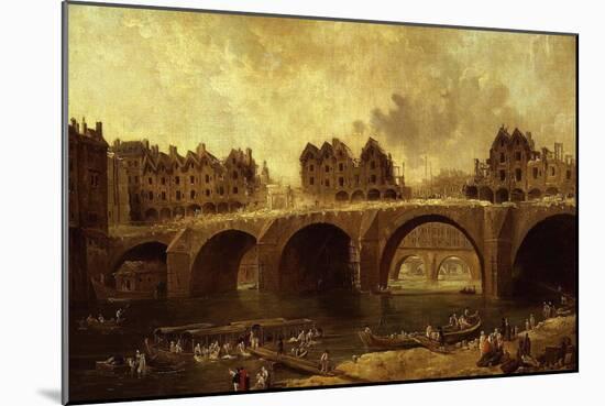 Démolition Des Maison Du Pont Notre-Dame, En 1786-Hubert Robert-Mounted Giclee Print