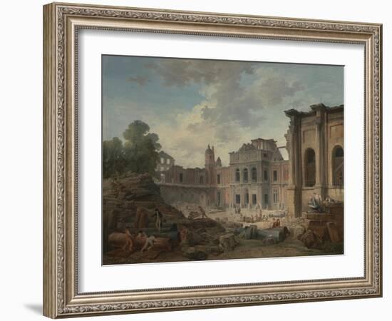 Demolition of the Chateau of Meudon, 1806-Hubert Robert-Framed Giclee Print