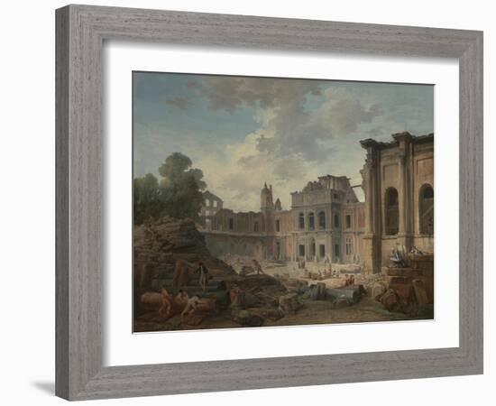 Demolition of the Chateau of Meudon, 1806-Hubert Robert-Framed Giclee Print