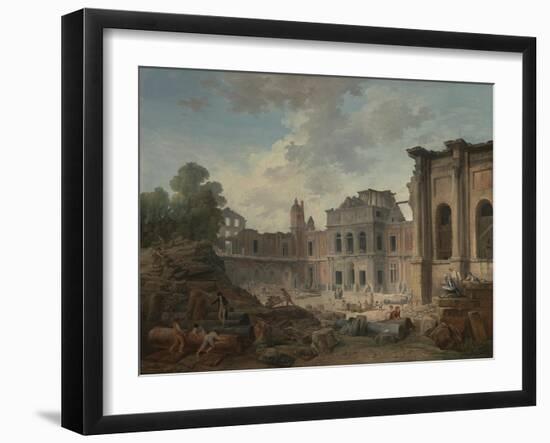 Demolition of the Chateau of Meudon, 1806-Hubert Robert-Framed Giclee Print