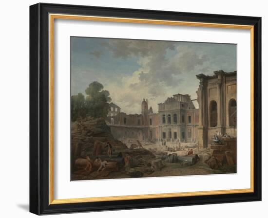 Demolition of the Chateau of Meudon, 1806-Hubert Robert-Framed Giclee Print