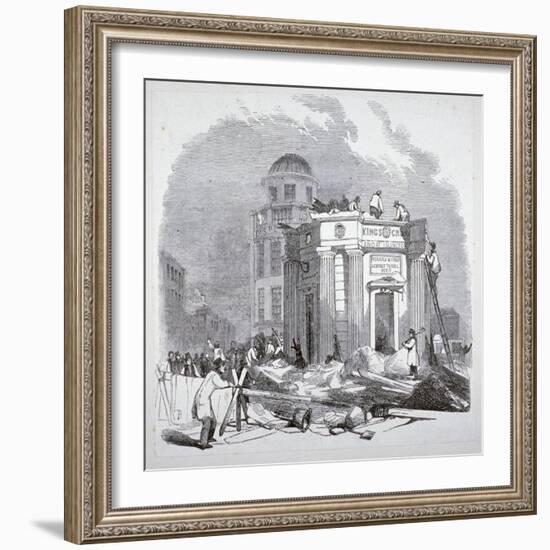 Demolition of the monument to George IV, King's Cross, London, 1845-Anon-Framed Giclee Print