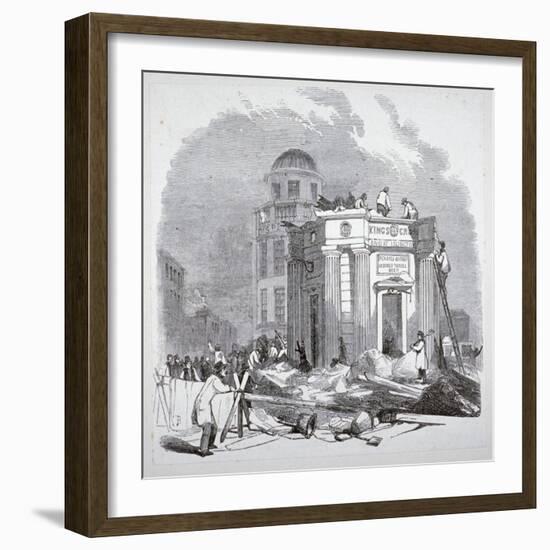 Demolition of the monument to George IV, King's Cross, London, 1845-Anon-Framed Giclee Print