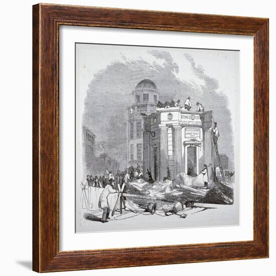 Demolition of the monument to George IV, King's Cross, London, 1845-Anon-Framed Giclee Print