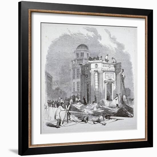 Demolition of the monument to George IV, King's Cross, London, 1845-Anon-Framed Giclee Print