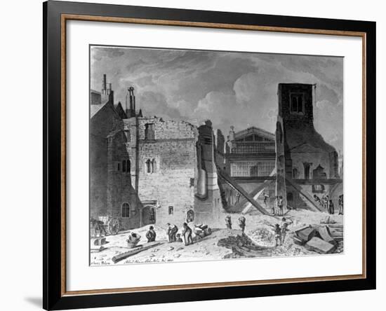 Demolition of the Savoy Palace, Westminster, London, 1820-null-Framed Giclee Print