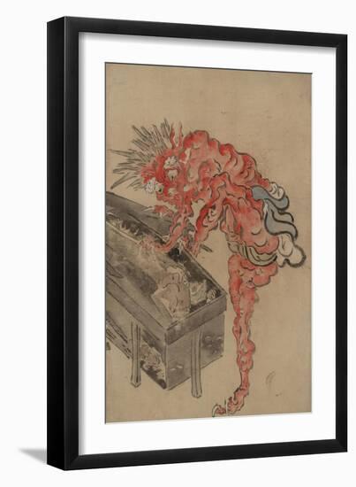 Demon, Possibly Ibaraki, Opening a Box, Early 19th C-null-Framed Giclee Print