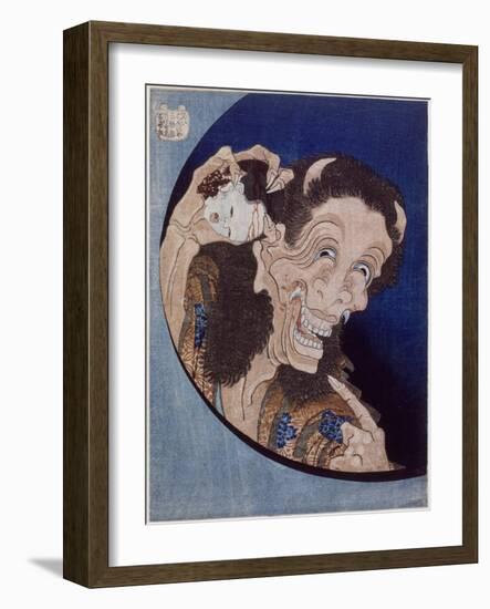 Démon riant-Katsushika Hokusai-Framed Giclee Print