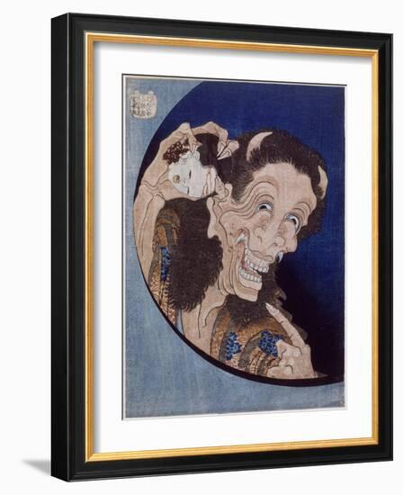Démon riant-Katsushika Hokusai-Framed Giclee Print