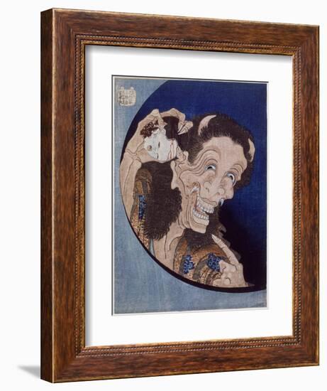 Démon riant-Katsushika Hokusai-Framed Giclee Print