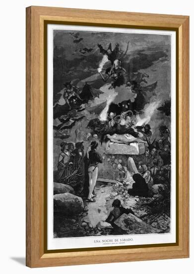 Demons and Witches Gather at the Sabbat as the Devil Prepares to Enjoy His Latest Victim-J. Benlliure-Framed Premier Image Canvas