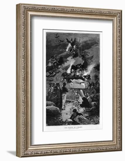 Demons and Witches Gather at the Sabbat as the Devil Prepares to Enjoy His Latest Victim-J. Benlliure-Framed Photographic Print