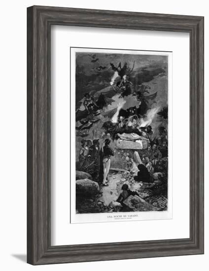 Demons and Witches Gather at the Sabbat as the Devil Prepares to Enjoy His Latest Victim-J. Benlliure-Framed Photographic Print