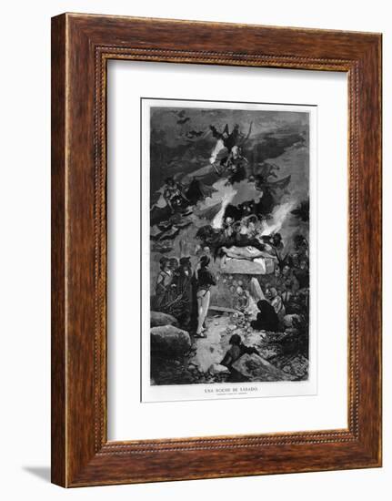 Demons and Witches Gather at the Sabbat as the Devil Prepares to Enjoy His Latest Victim-J. Benlliure-Framed Photographic Print