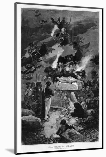 Demons and Witches Gather at the Sabbat as the Devil Prepares to Enjoy His Latest Victim-J. Benlliure-Mounted Photographic Print