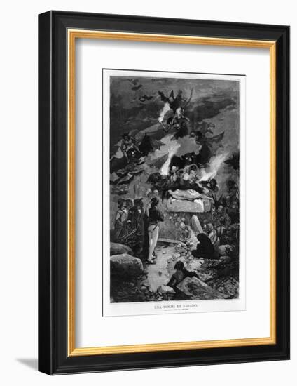 Demons and Witches Gather at the Sabbat as the Devil Prepares to Enjoy His Latest Victim-J. Benlliure-Framed Photographic Print