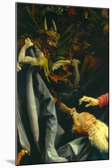 Demons Pulling St. Anthony's Hair, the Temptation of St. Anthony, Isenheim Altarpiece, c.1512-16-Matthias Grünewald-Mounted Giclee Print