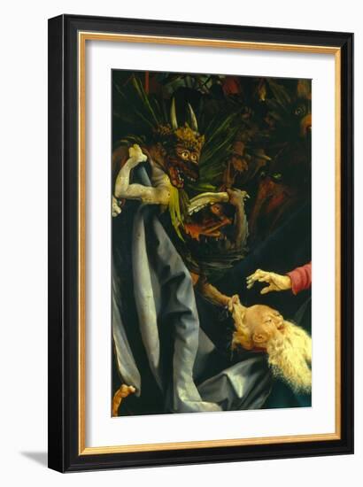 Demons Pulling St. Anthony's Hair, the Temptation of St. Anthony, Isenheim Altarpiece, c.1512-16-Matthias Grünewald-Framed Giclee Print