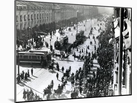 Demonstration in St Petersburg Against the Lena Massacre in Siberia, April 1912-Russian Photographer-Mounted Photographic Print