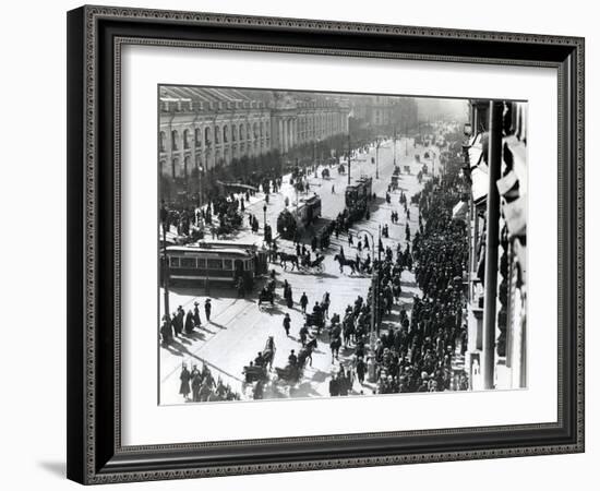 Demonstration in St Petersburg Against the Lena Massacre in Siberia, April 1912-Russian Photographer-Framed Photographic Print