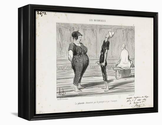 Demonstration of How to Float One's Back-Honore Daumier-Framed Premier Image Canvas