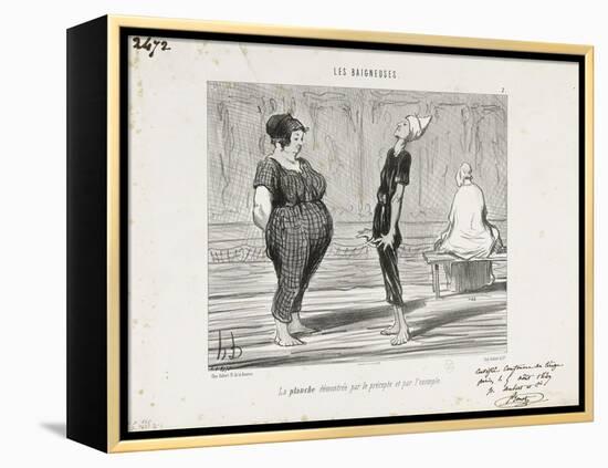 Demonstration of How to Float One's Back-Honore Daumier-Framed Premier Image Canvas