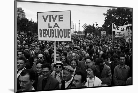 Demonstrations filled the wide boulevards towards the Place de la Republique.-Erich Lessing-Mounted Photographic Print