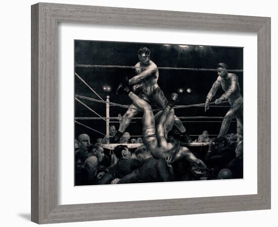 Dempsey and Firpo, 1923-24 (Litho)-George Wesley Bellows-Framed Giclee Print